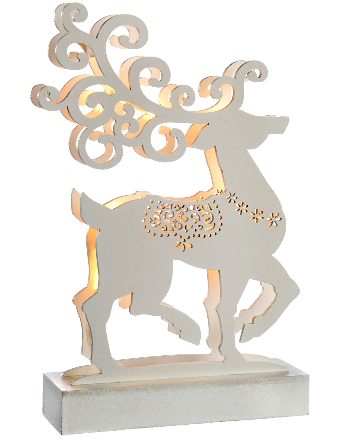 Pre-Lit Wooden Reindeer, 25 cm