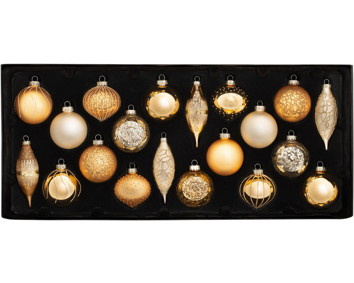 Glamour Glass Baubles, 20 Pack