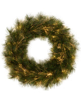 Pre-Lit Fibre Optic Pine Needle Wreath, Warm White, 60 cm
