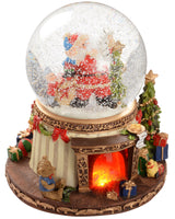 Pre-Lit Animated Musical Santa Snow Globe, 19 cm
