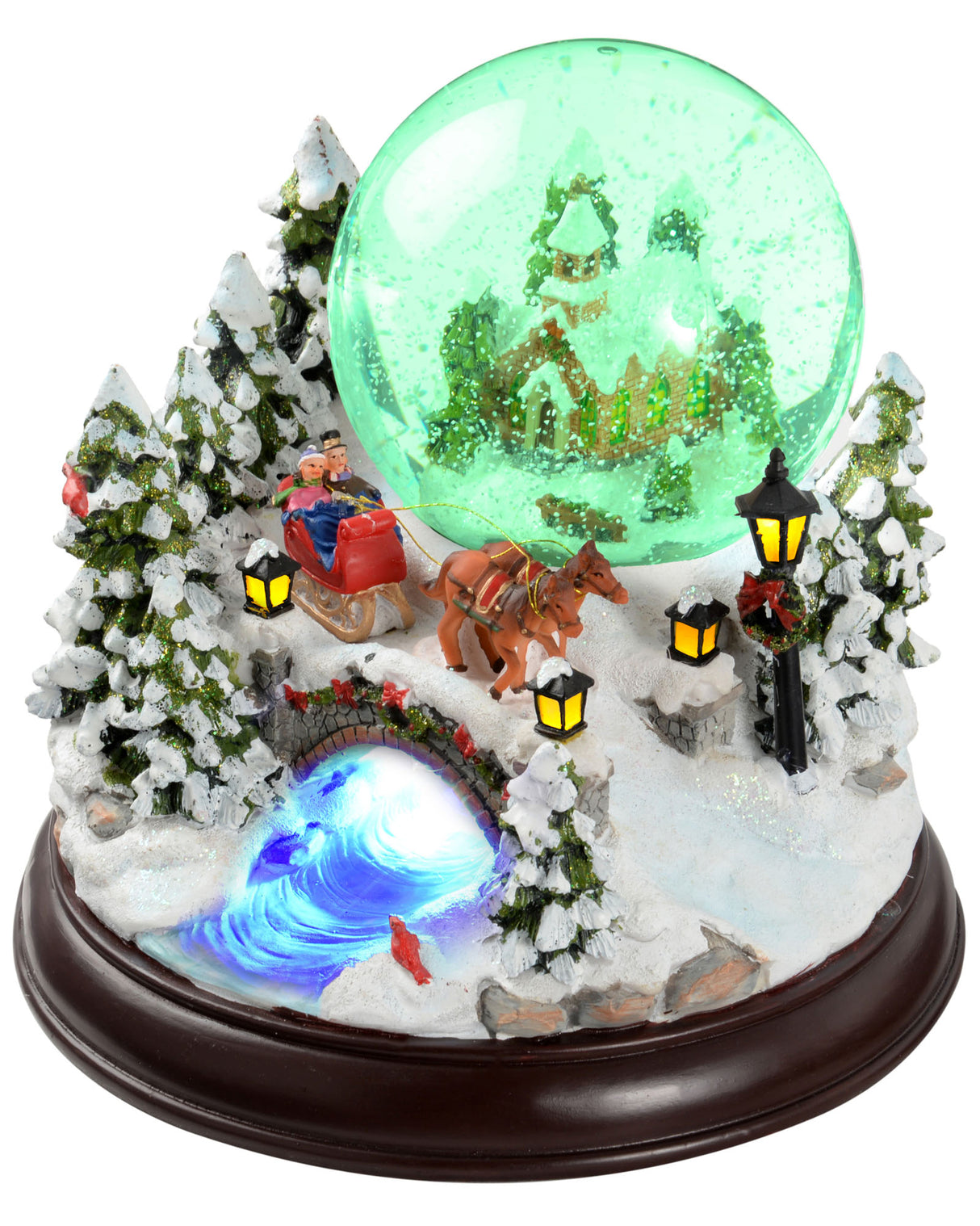 Animated Musical Village Scene Snow Globe, 23 cm