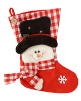 3D Snowman Stocking, Red/White, 52 cm