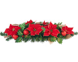 3 Pillar Decorated Garland Candle Holder, Red, 76 cm