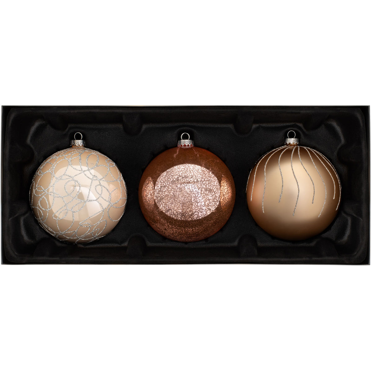 3 Sweet Harmony Glass Baubles, 13 cm