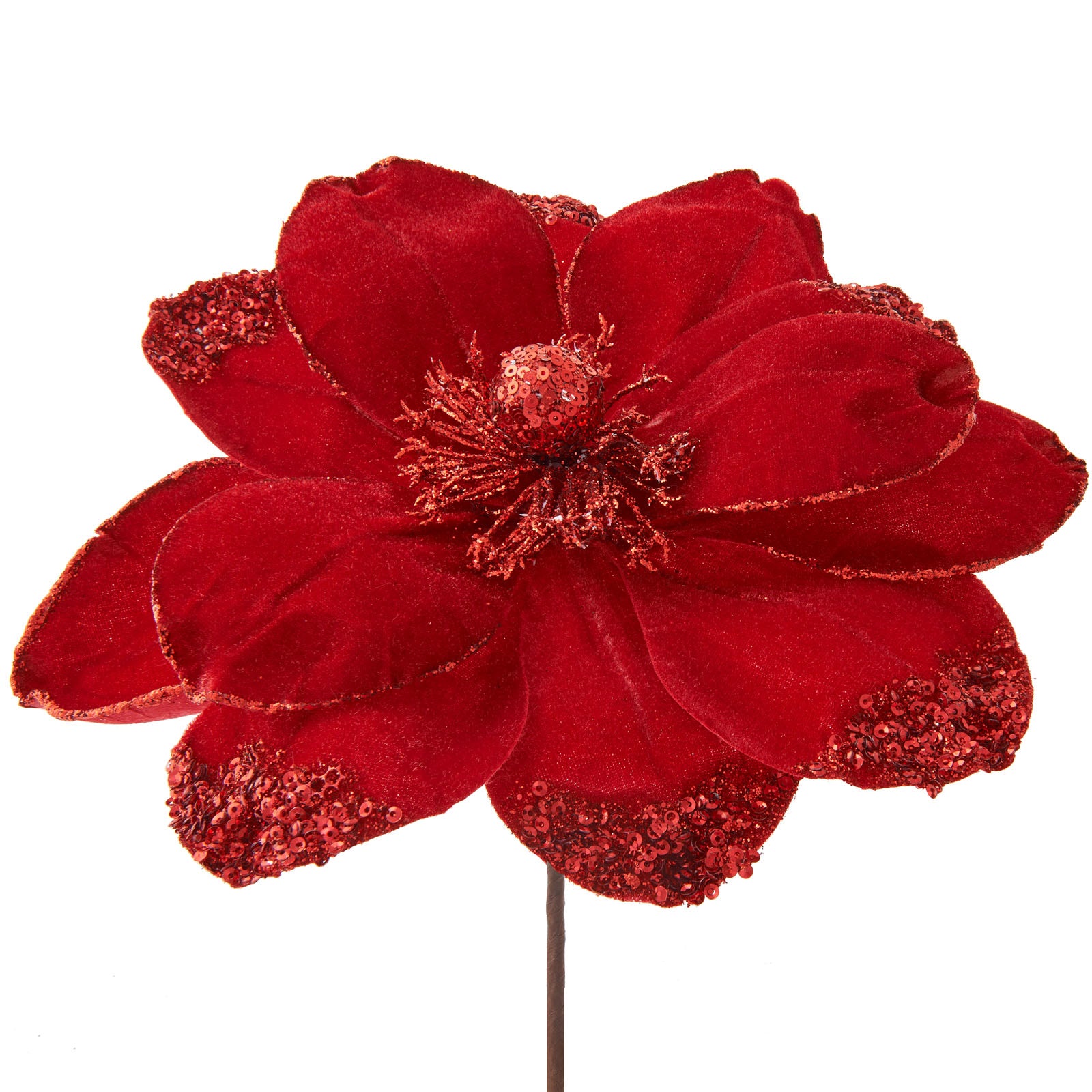 Artificial Magnolia Flower, Red, 26 cm