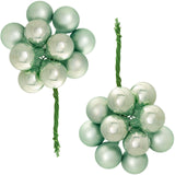 Mint Green Glass Berry Cluster Baubles, 5 pack