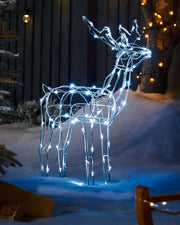 Pre-Lit 3D Twinkling Standing Reindeer, Silhouette, 78 cm