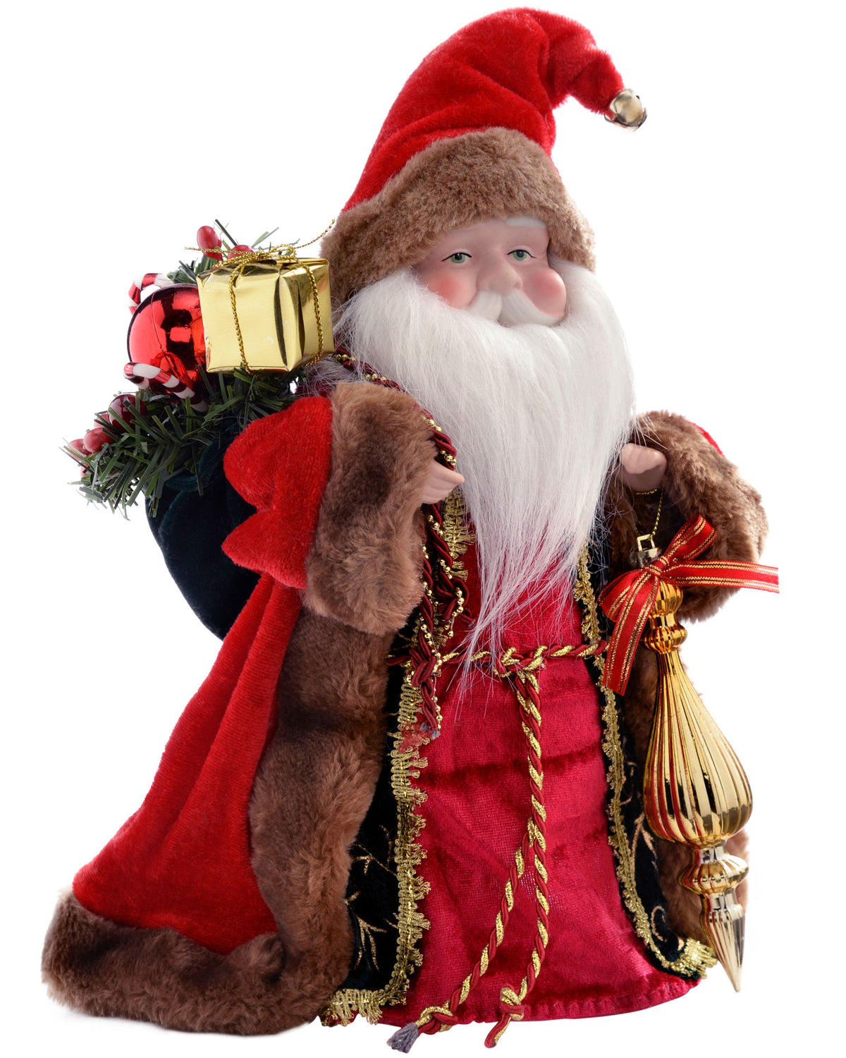 Father Christmas Tree Topper, Red/Gold , 30 cm