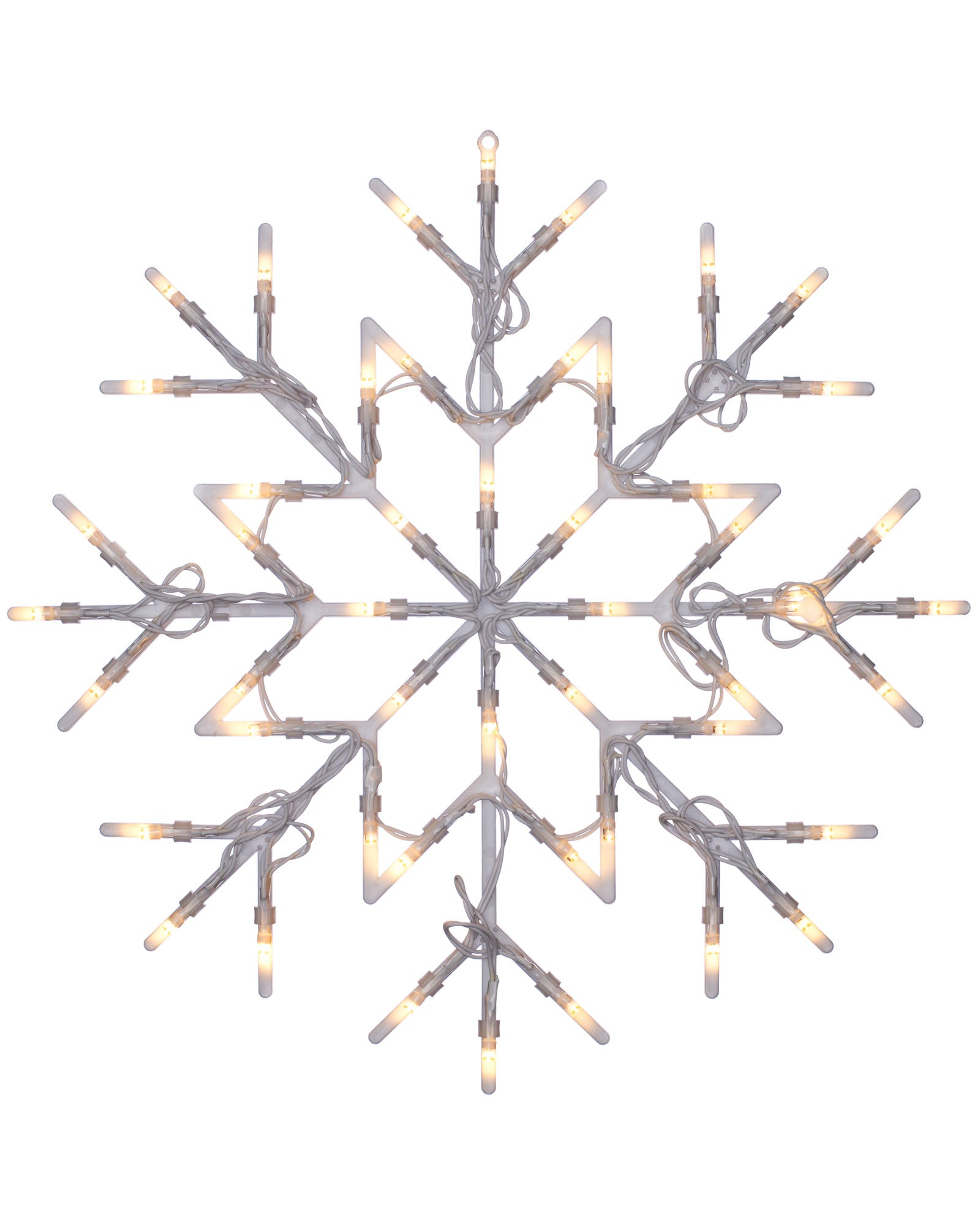 Pack of 2 Warm White Snowflake Silhouettes, 36 cm