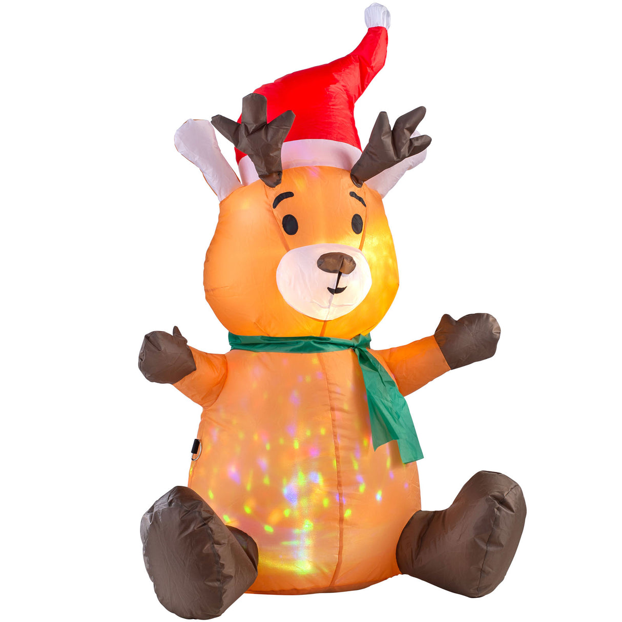 Pre-Lit Inflatable Colour Changing Reindeer, 3.5 ft