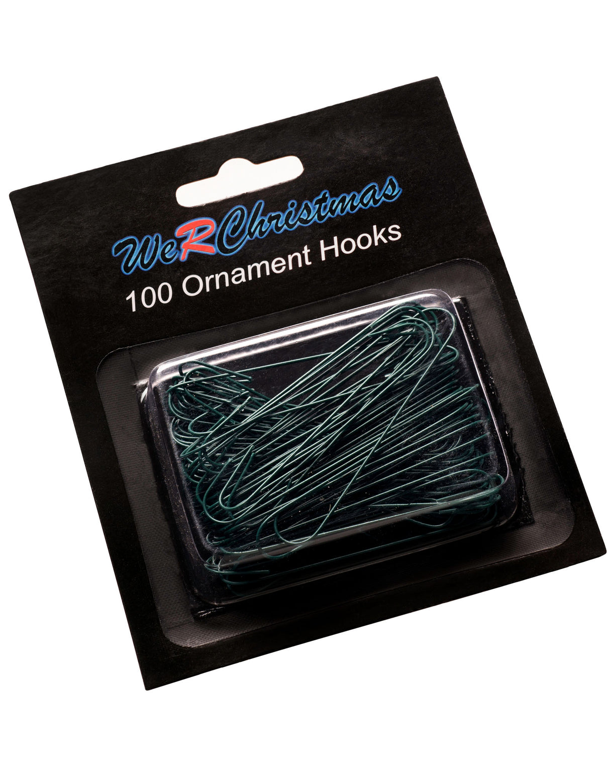 Bauble Ornament Hooks, Green, Pack of 100