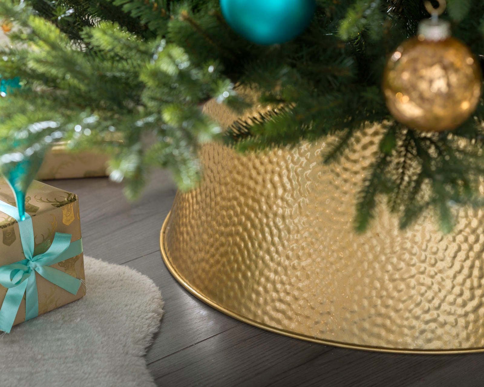 Metal Tin Tree Collar, Gold, 55 cm