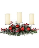 3 Pillar Decorated Candle Holder, Frosted