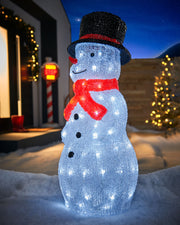 Pre-Lit Acrylic Snowman, 53 cm