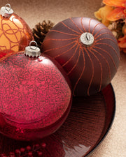 3 Jewelled Glass Baubles, 13 cm