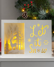 Let it Snow Winter Scene, White, 30 cm
