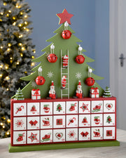 Wooden Christmas Tree Advent Calendar, 40 cm