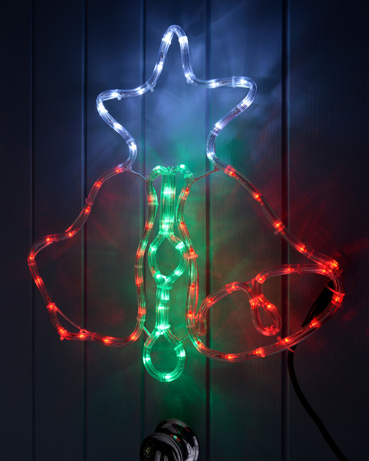 Bells & Star Rope Light Silhouette, Multi-Colour, 46 cm