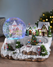 Musical Colour Changing Village Scene Snow Globe, 22 cm