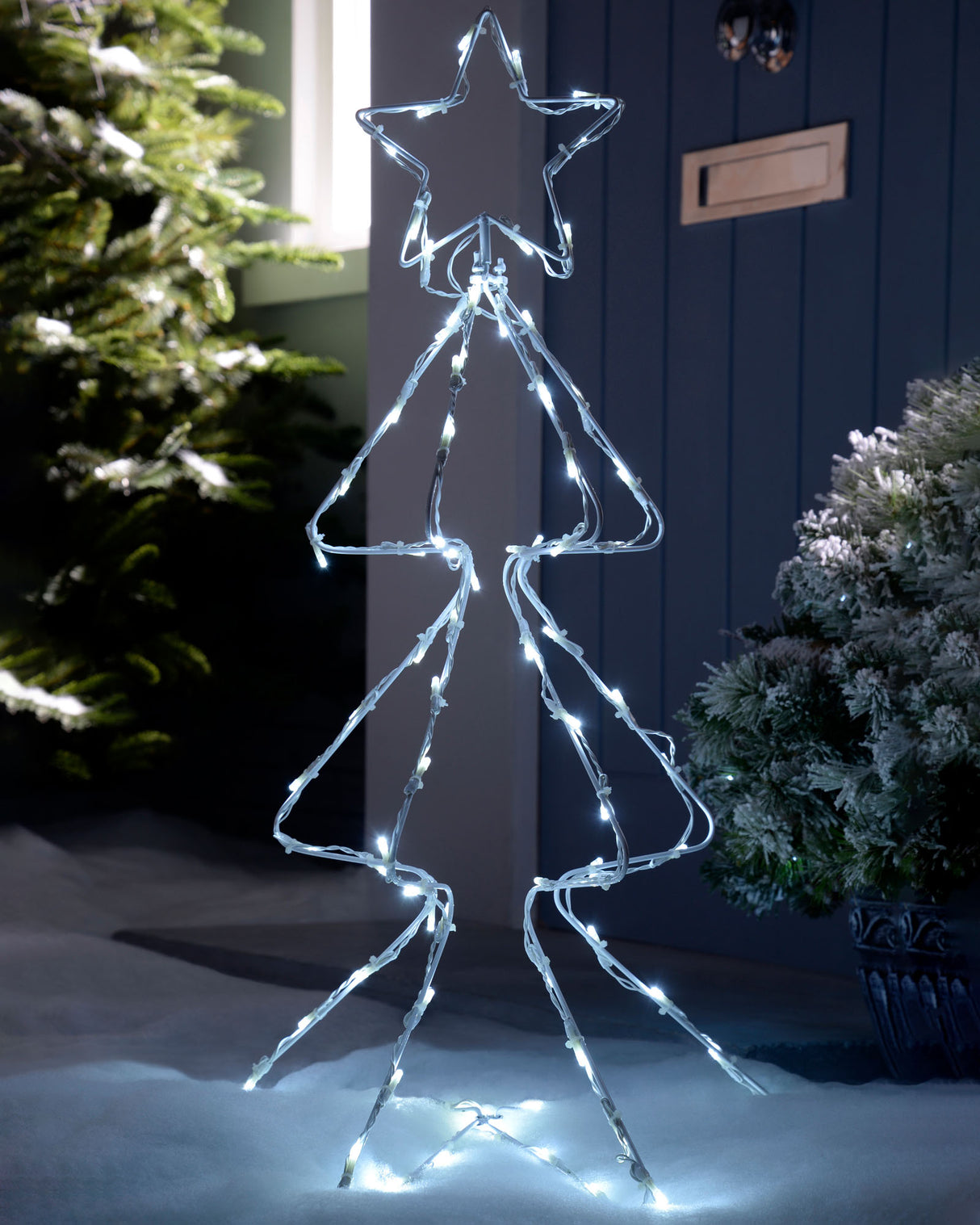 Animated Multi-Function Christmas Tree Silhouette, 80 cm