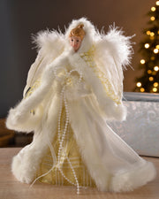 Angel Christmas Tree Topper, Cream/Gold, 26 cm