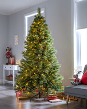 Pre-Lit Shimmering Champagne Christmas Tree, 7ft