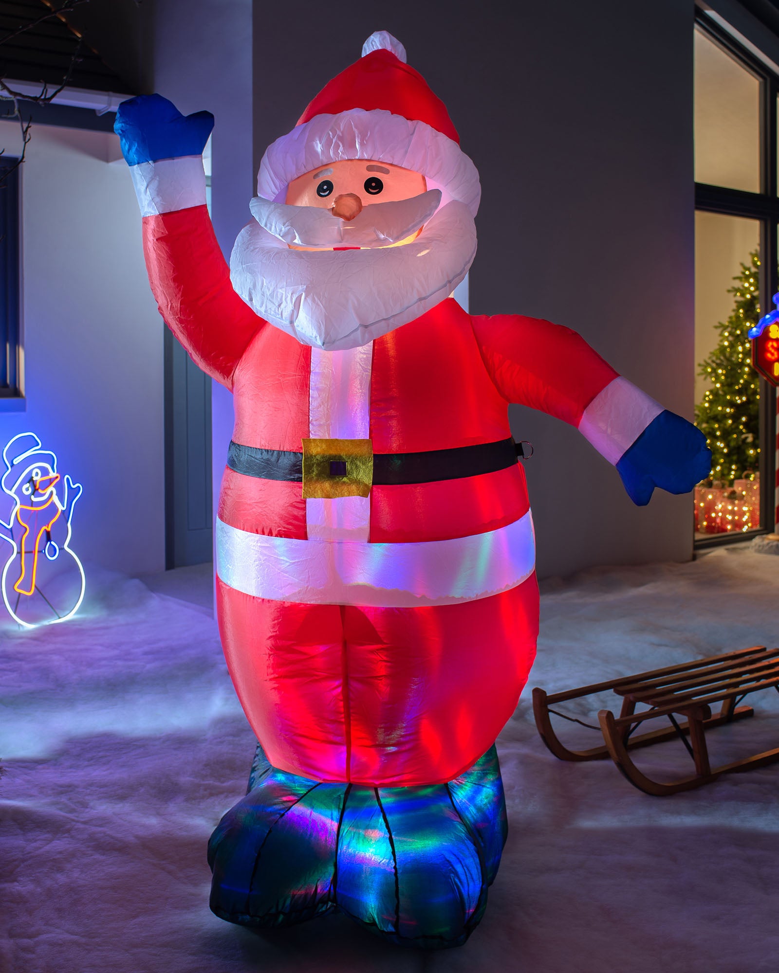 Pre Lit Inflatable Animated Santa 6 ft We R Christmas