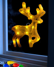 Pre-Lit Acrylic Reindeer, 28 cm