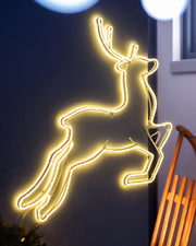 Neon Reindeer Rope Light Silhouette, 60 cm