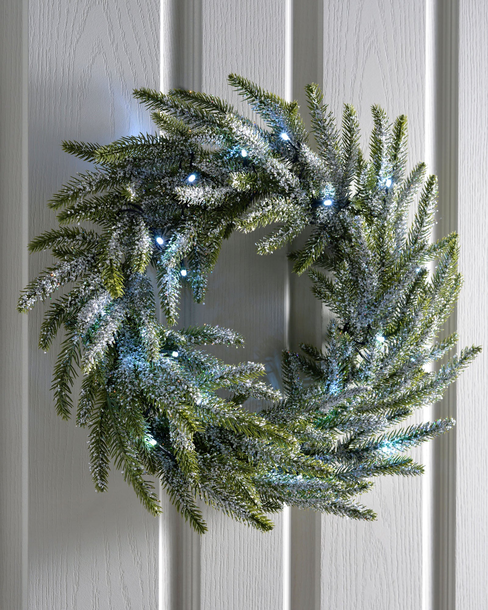 Pre-Lit Frosted Fir Garland & Wreath