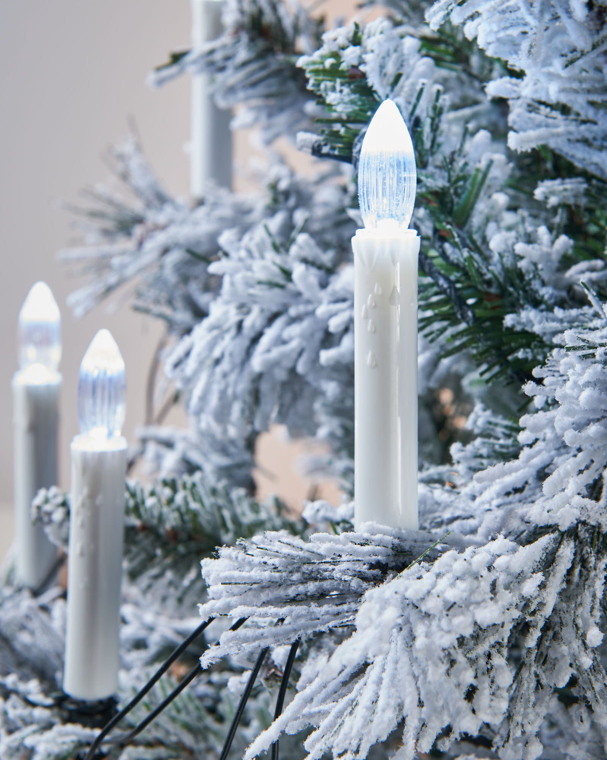 Set of 10 Flashing LED Candle Christmas Tree Lights