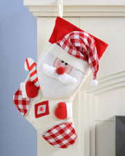 Santa Stocking, Tartan, 48 cm