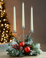 Triple Tape Decorated Candle Holder, Frosted