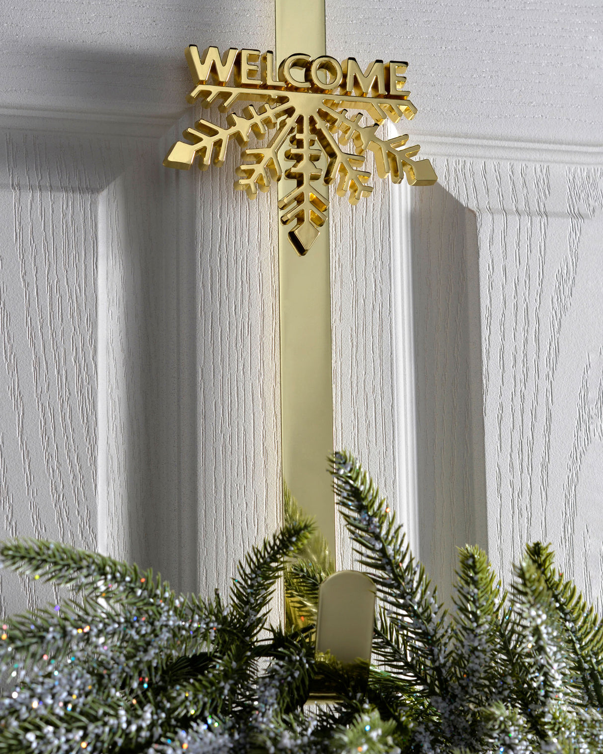 Welcome Wreath Door Hanger, Gold, 38 cm