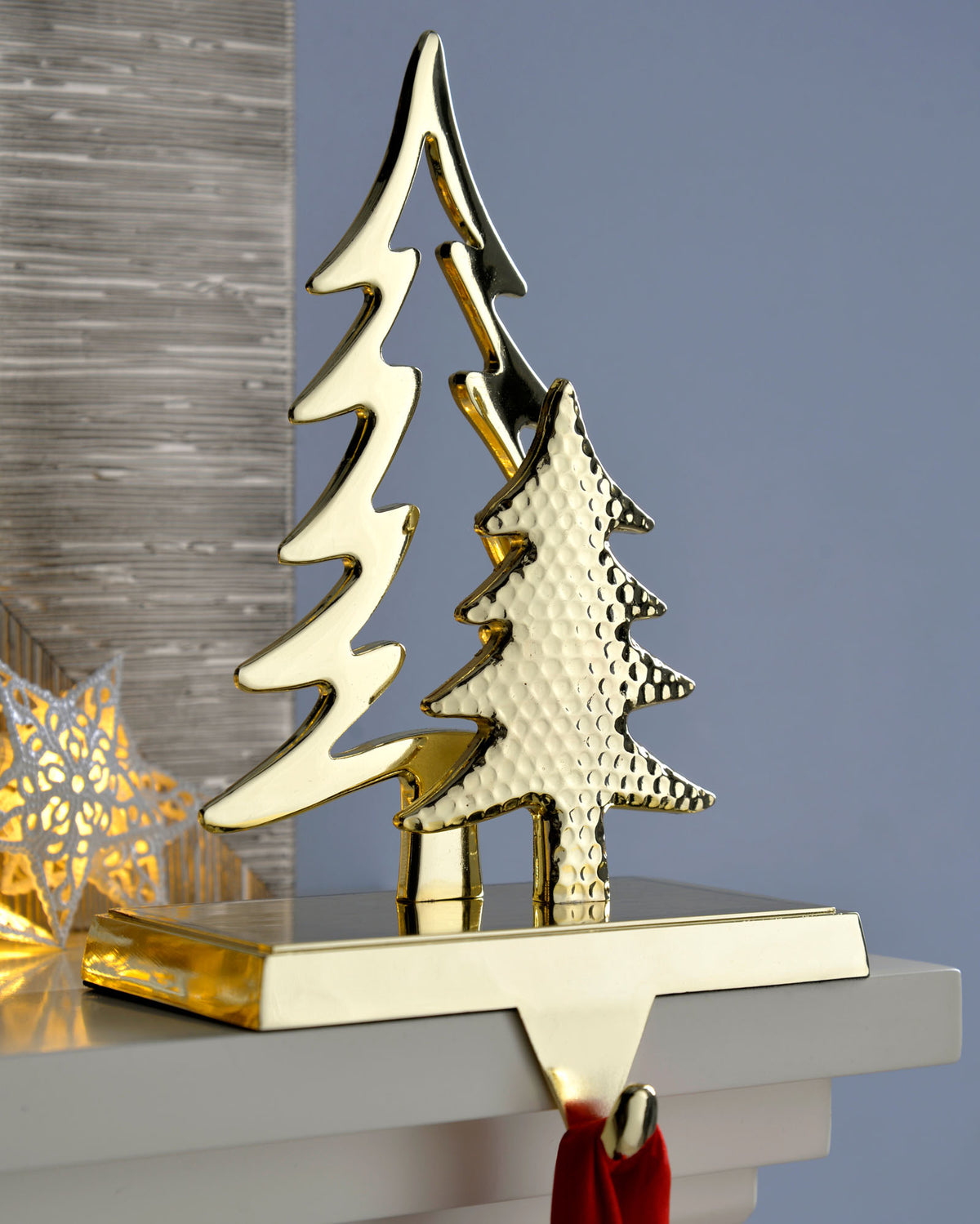 Christmas Tree Stocking Holder, Gold, 18 cm