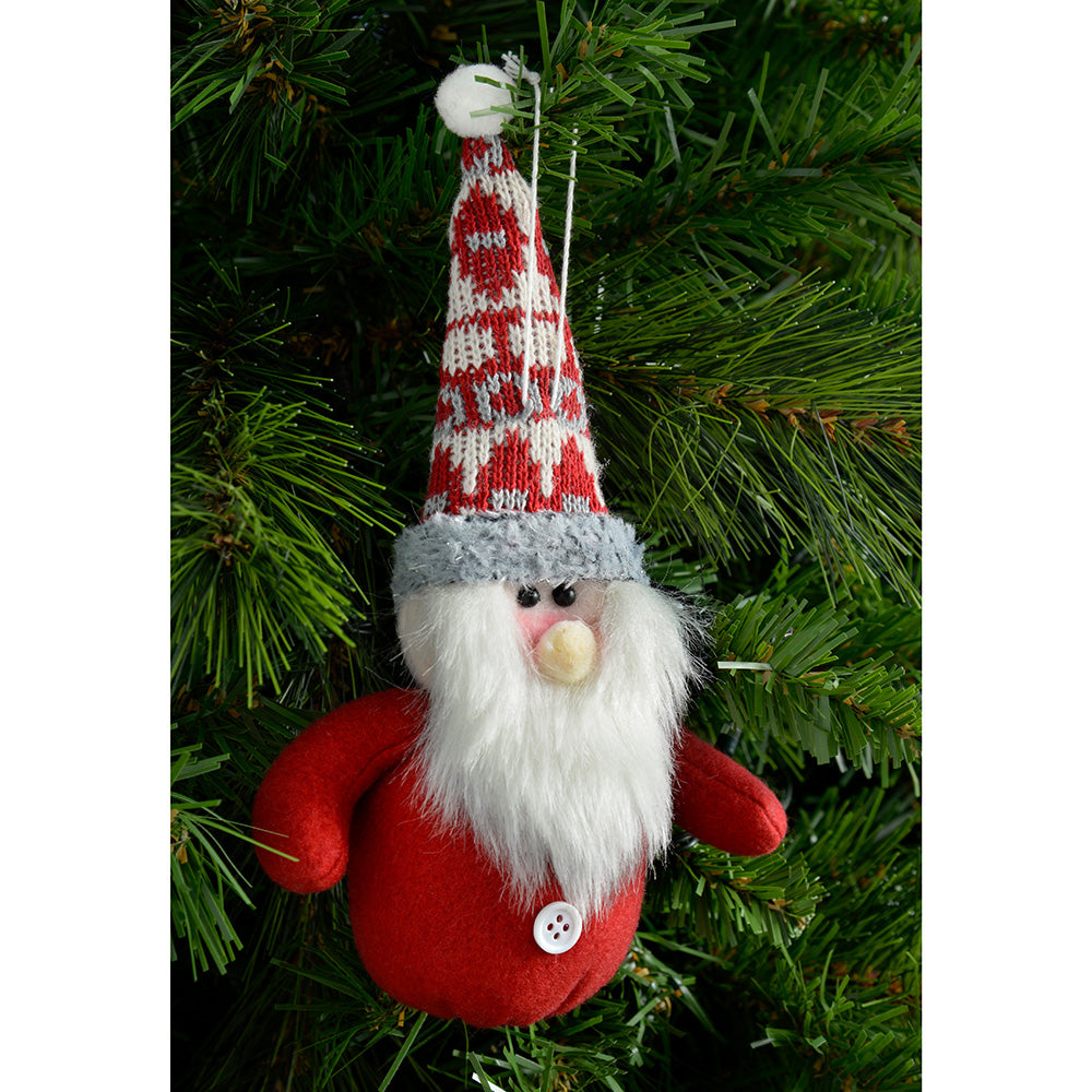 Santa & Snowman Hanging Decorations, 6 Pack, 15 cm