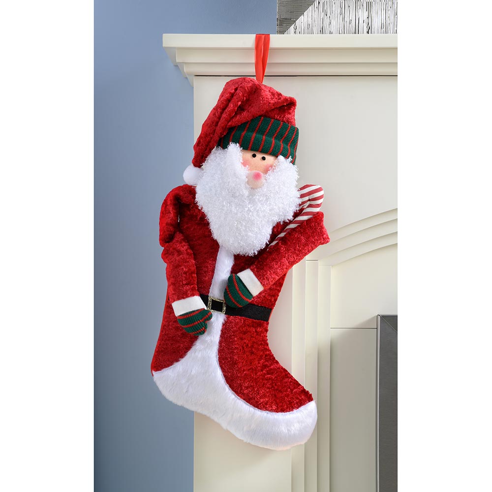 3D Santa Stocking, 55 cm