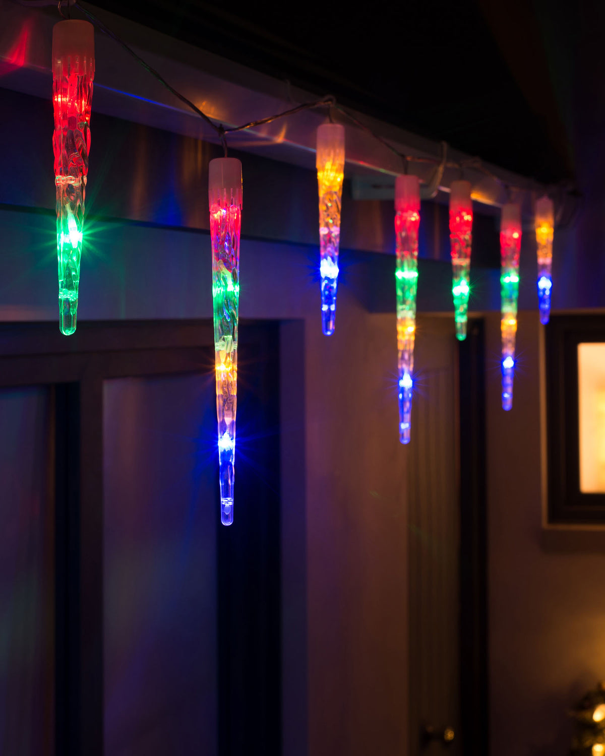 Connectable Icicle LED Christmas Lights, Multi-Colour