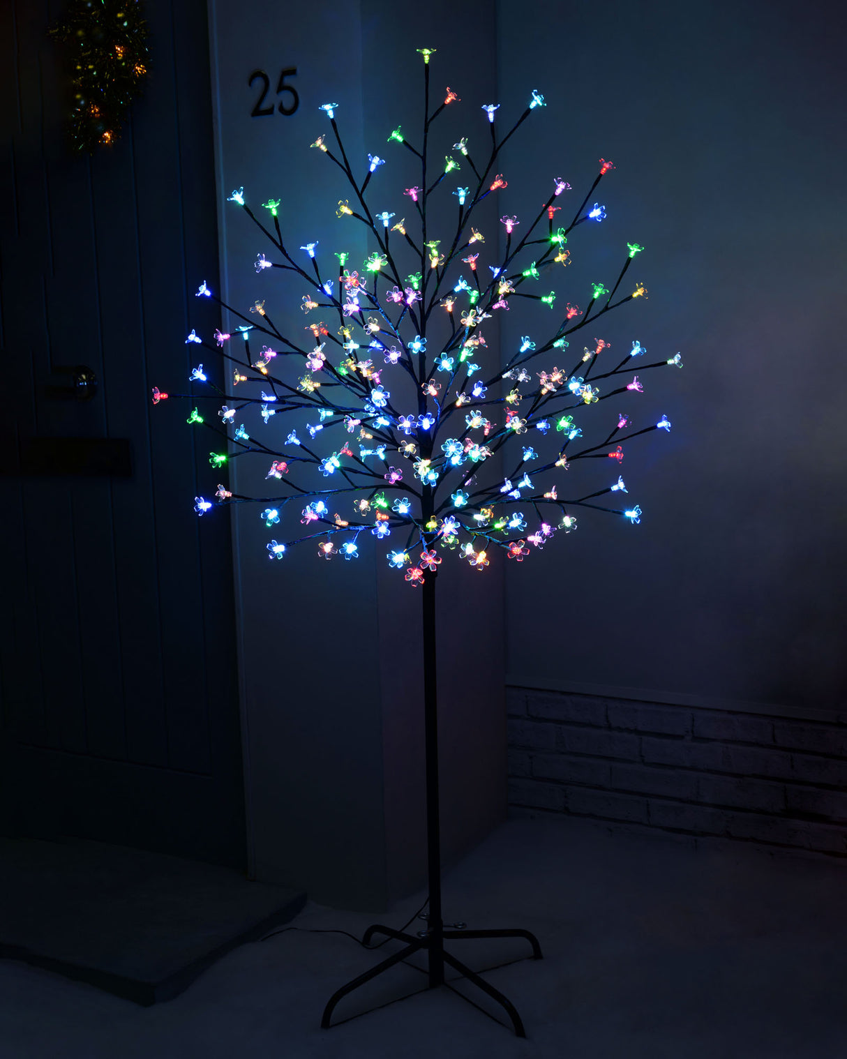 Pre-Lit Illuminated Cherry Blossom Twig Tree with 200 LEDs, Colour Changing, 5 ft/1.5 m