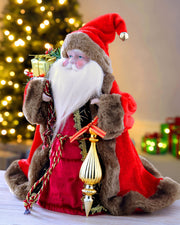 Father Christmas Tree Topper, Red/Gold , 30 cm