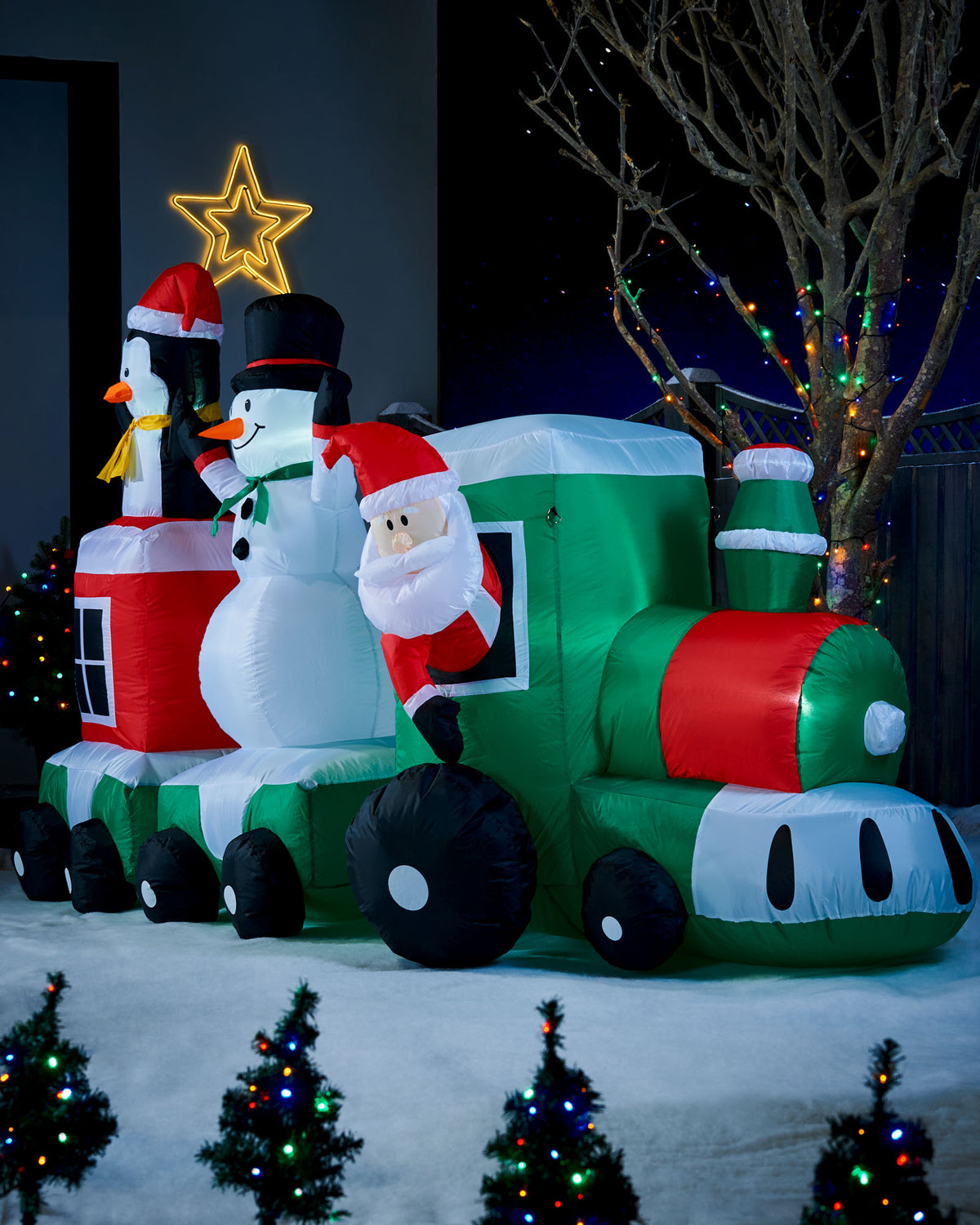 Pre-Lit Inflatable Train, 10.5 ft