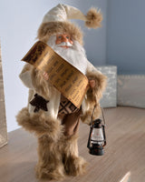 Standing Santa Figurine, White/Brown, 31 cm