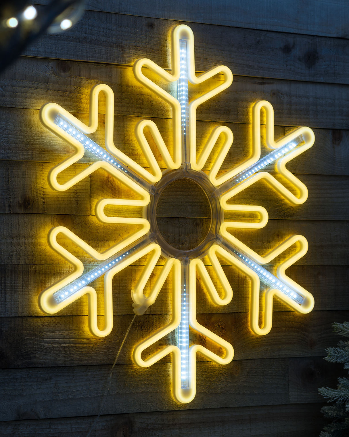 Flashing Snowflake Neon Silhouette, 76 cm