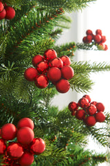 Red Glass Berry Cluster Baubles, 5 pack
