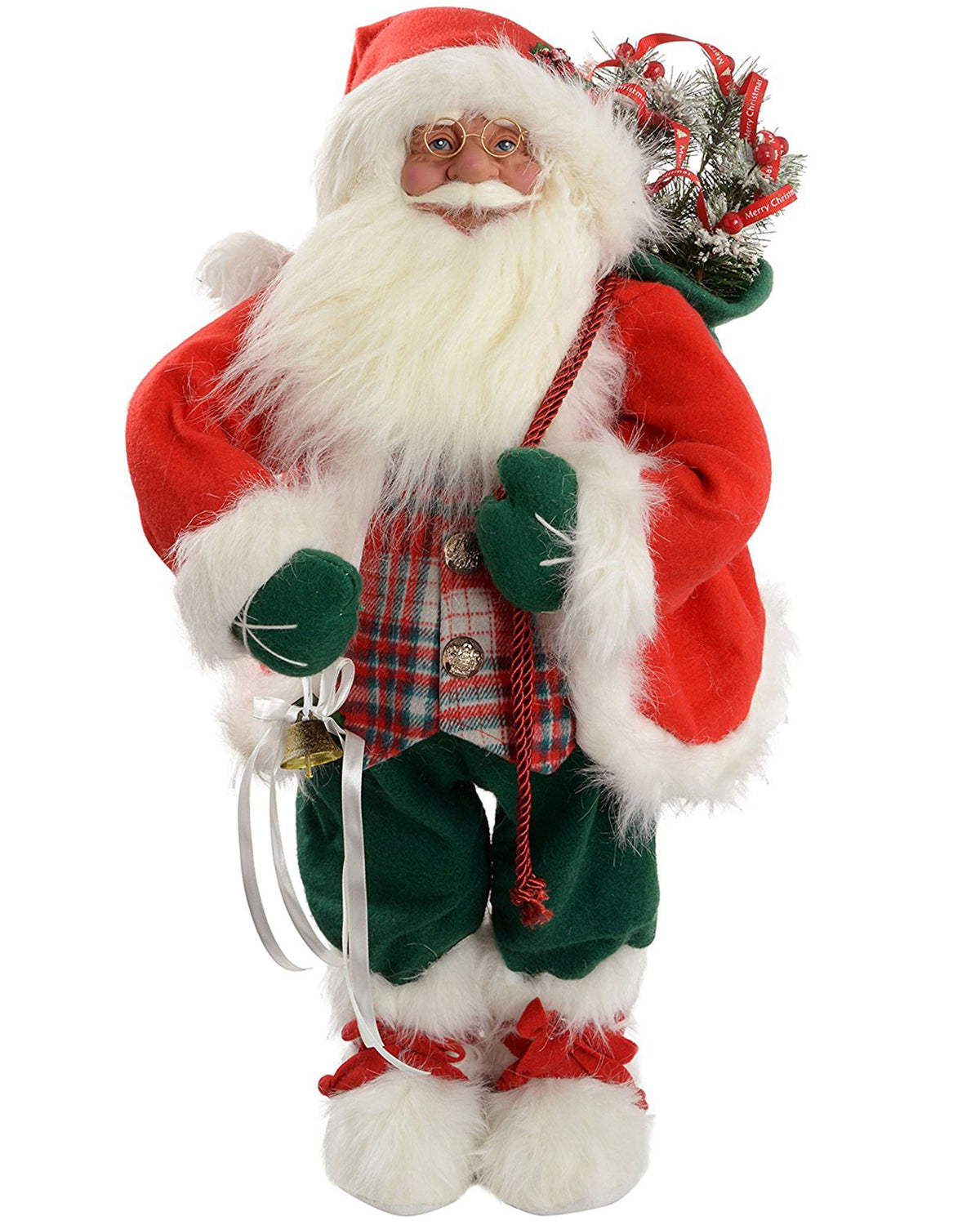 Standing Santa Figurine, Red/Green, 60 cm