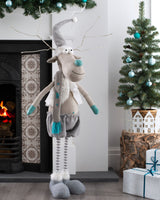 Standing Boy & Girl Christmas Reindeer Figurine Set