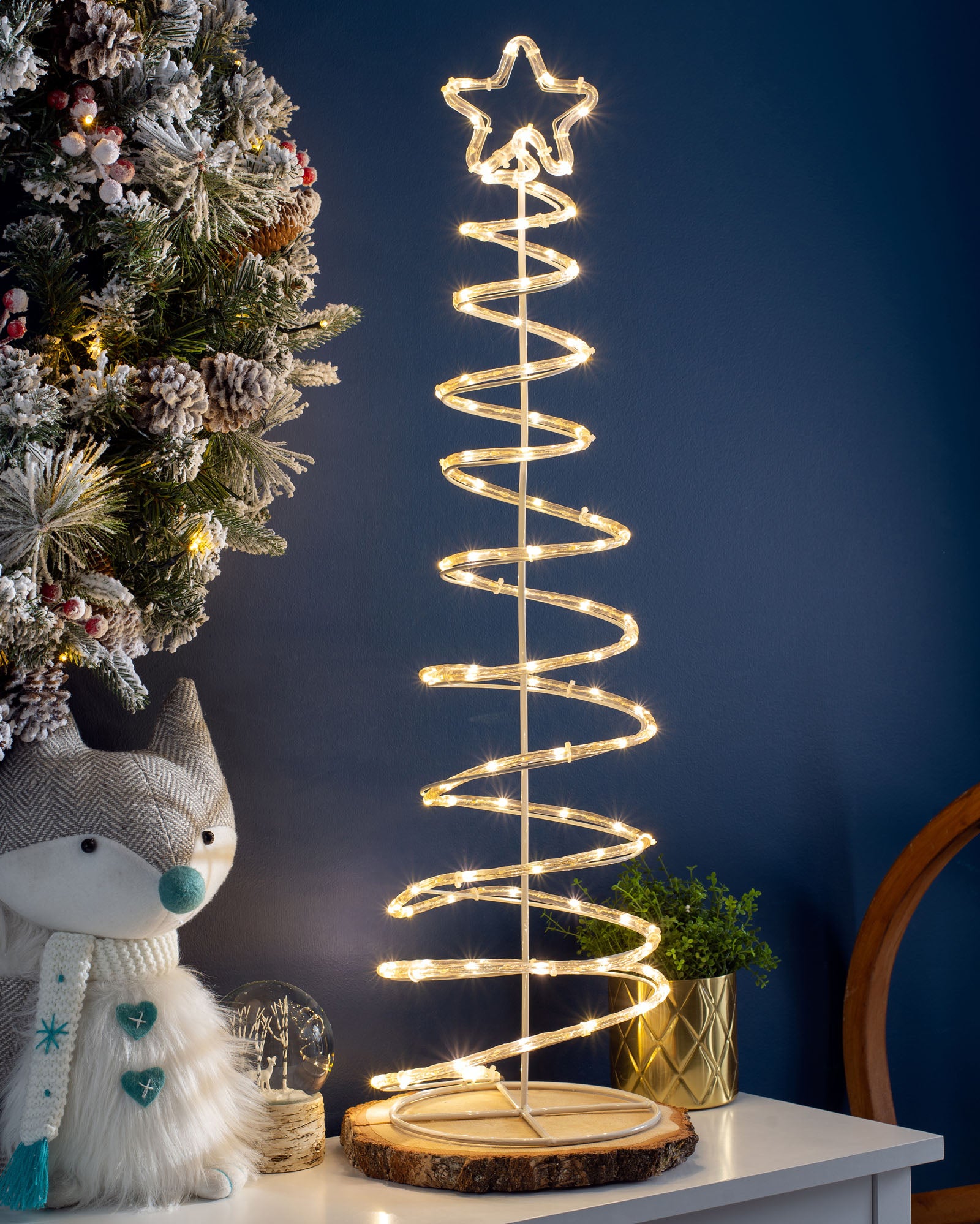 Spiral Tree Rope Light Silhouette, Warm White, 82 cm