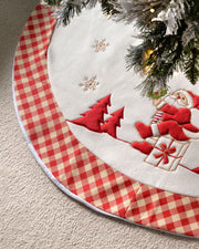 Santa Christmas Tree Skirt, Red/White, 107 cm
