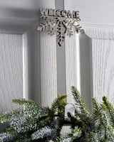 Welcome Wreath Door Hanger, Silver, 38 cm