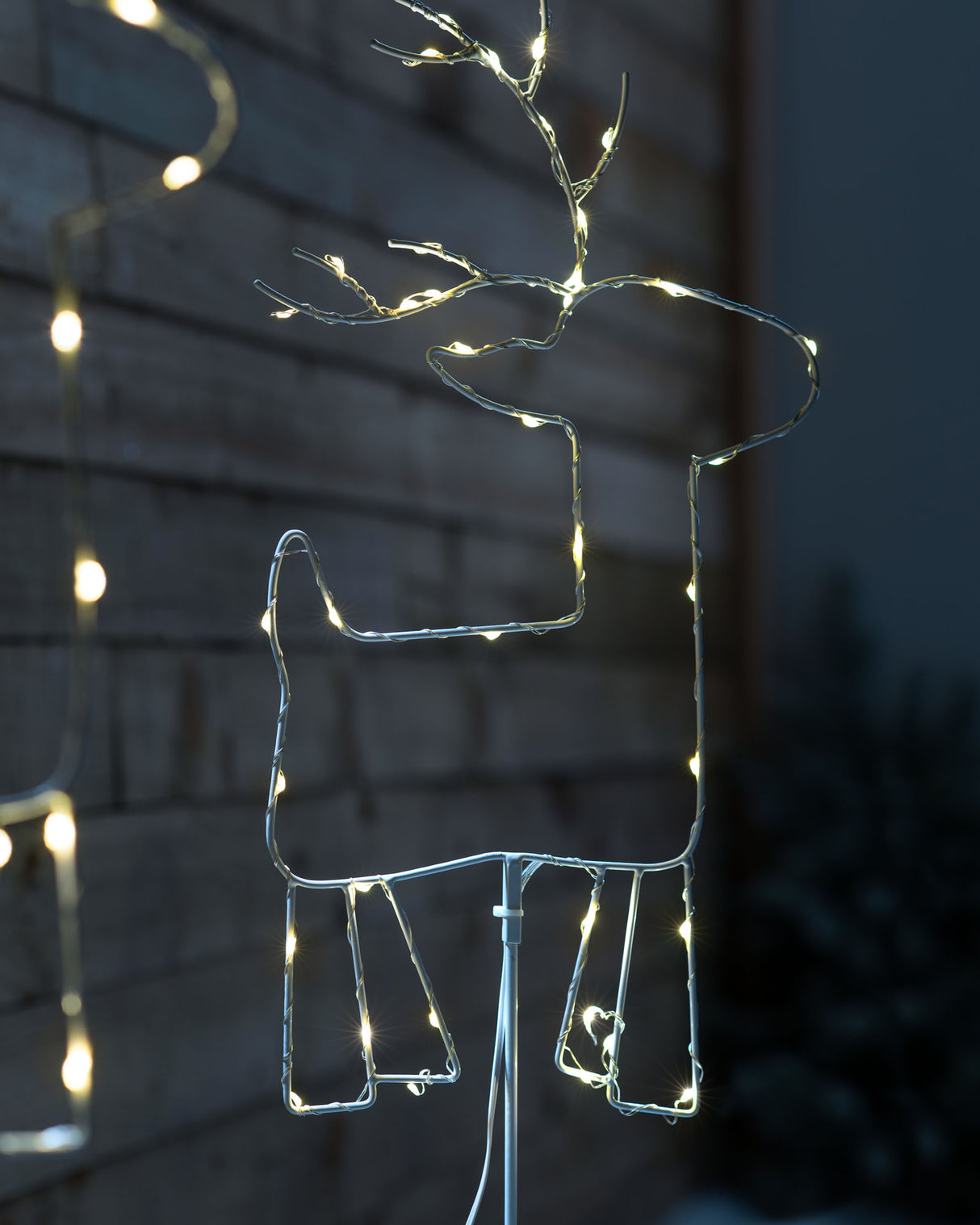 Set of 2 Reindeer Pathway Stake Lights, 1 m